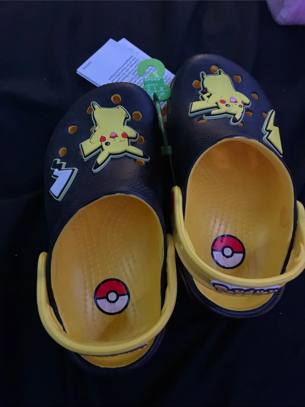 CROCS Kids Pikachu Clogs - Black and Yellow